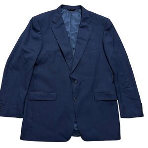Burberry London Blazer Men’s 44L Wool Navy Single Breasted Sport Coat Windowpane